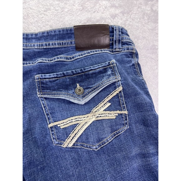 TK Axel Men's Jeans 42x30 Straight Bootcut Flap Pockets‎ Workwear Blue Med Wash - Picture 6 of 8